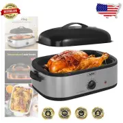 Versatile 14-Qt Electric Roaster Oven with Self-Basting Lid – Effortless Cleanup