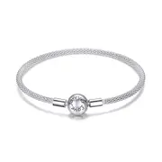 Sterling Silver Love Forever Snake Charm Hypoallergenic Bracelet