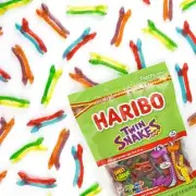 Haribo of America Twin Snakes Gummi Candy Sweet & Sour Flavors 5 Ounce (6-Packs)
