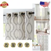 Rustic Farmhouse Blue Leaf Curtains - Light Filtering 2 Panels 84