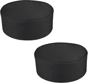 [GLSTOY] Adjustable Headgear Catering Headgear 2pcs Chef Hat Black Cap Sturdy Oil-Resistant
