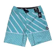 Volcom Big Boys Size 28 (16) Aqua Blue Quarta Mod-Tech Swim Board Short NWT