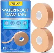 AUSLKA 2 Rolls Waterproof Foma Tape, 1 in x 5 Yds, Flexible Foam Medical Tape, Waterproof Bandages, Ideal for Medical Applications, Securing Bandages, Dressings