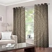 Exquisite Blackout Curtains Super Soft Yellow&Mandala W117cm (46") x D229cm (90") x 2 for Kids Bedroom Energy Saving Curtain Solid Durable Polyester Blocking Eyelet Treatment Sets for Nursery