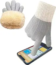 [lifwimner] Winter Gloves Women's Touchscreen Warm Fleece Knitted Gloves Thermal Winter Gloves for Outdoor Sports Running Cycling Leisure