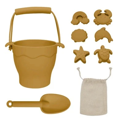 Playground Silicone 8pc Bucket & Spade Set - Sunshine