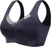 [Gaexia] Mesh Bras for Women No Underwire Seamless Bralettes Wireless Bra Soft Lace High Support Bras Everyday T Shirt Bras
