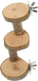 Kisangel Parrot Ladder Toy Bird Climbing Stand Hamster Ladder Wooden Platform Playground for Birds Cage Supplies