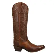 Circle G by Corral Bronze Tooled Inlay Snip Toe Cowboy Womens Brown Casual Boot