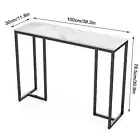 Narrow Marble Console Table Saving Space Sofa Side Table Hall Entryway Home Deco
