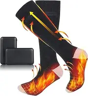 [Generic] Heated Socks Rechargeable Electric Socks 4000mAh Battery Washable Heating Socks 3 Heating Settings Thermal Sock Winter Cotton Socks for Men/Women Hiking Skiing Camping