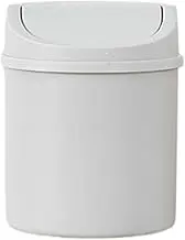 Desktop Trash Can With Lid - Desk Bin Wastebasket for Kitchen, Bedroom, Home, Tabletop - Grey