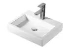 New ECT Global Above Counter SQ Basin Bathroom Ceramic Vanity White Lucci WB4838