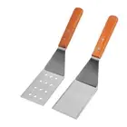 Spatula Turner Grill Flat Spatula Stainless Steel Comfortable Grip Wood JY