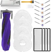 [Generic] 18 PCS parts compatible with Narwal J4 / Freo X Ultra / J4 Lite Robot Vacuum Cleaner Main brush side brush HEPA filter Mop cloth Integrated Filter accessories, White