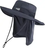 [Bassdash] UPF 50+ Sun Fishing Hat Water Resistant with Detachable Neck Flap