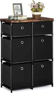 NANANARDOSO 6 Cube Storage Organizer, Fabric Dresser Closet Organizers and Storage, Cube Drawer Organizer Unit for Closet, Easy Assembly Closet Dresser for Bedroom, Dorm, Playroom, Hallyway, Black.