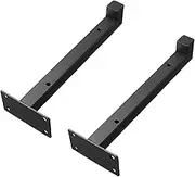 1 Pair Wall Mounted Shelf Bracket Heavy Duty Scaffold Board Floating Bracket Industrial Iron Support Table (Color : Black, Size : 20cm)