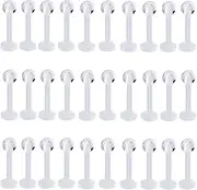 [Bamboopack] 30 PCS Transparent Acrylic Tragus Retainer Lip Rings Helix Earrings Nose Studs Piercing Retainers
