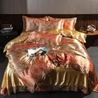 70% Silky Print Soft High-End 4Pcs Bedding Set Quilt Cover Flat Sheet Pillowcase