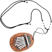 WESIEVYA 8-key Mini Kalimba Thumb Piano Boys and Girls Music Instrument Toy Lanyard Wooden Metal for Beginners Babies