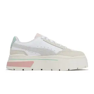 Puma 休閒鞋 Mayze Stack Luxe Wns 女鞋 米白 粉紅 厚底 增高 麂皮 鬆糕鞋 38985304