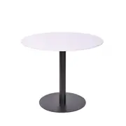 Ettore Ceramic Round Modern Kitchen Dining Table 90cm Metal Frame White Sevella