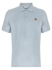 [Maison Kitsune] Maison Kitsune-Fox Head Polo Celeste-Uomo M Light Blue