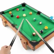 Pool Wooden Snooker Table Set Kids Tabletop Billiards Ball Rack Board Games (Lar