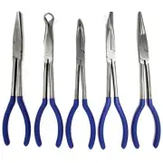 New 5PC 11" NEEDLE NOSE PLIERS SET LONG REACH PLIERS TOOL