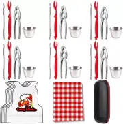 32 Pcs Seafood Tools Set Nut Cracker Set Includes 6 Crab Crackers, 6 Crab Forks/