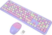 HOMSFOU Ultra-Slim Wireless Keyboard Mouse Full-Size Laptop Keyboard Suitable for Devices