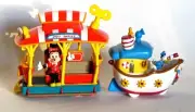 2 Vintage Disney Toontown Pull-back friction toys-New Condition-Mickey & Donald