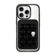 Snappy MagSafe Wallet Snappy™ BioVeg Wallet MagSafe Compatible SKULL IN THE CROWD WALLET - HALLOWEEN SPOOKY SKELETON BLACK & WHITE SCARY PATTERN By Ebi Emporium