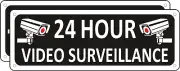 Security Camera Sign Metal, (2 Pack) Video Surveillance Signs for Home
