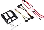 domoi 2X 2.5 inch SSD to 3.5 inch Internal Hard Disk Drive Mounting Kit Bracket (SATA Data Cables and Power Cables Included)