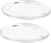 BIUDECO 2Pcs Glass Craft Candleholder Tray Creative Candle Base for Home Decor Weddings and Parties Design Space Saving Sturdy Glass Candle Trays