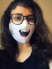 Face Covering Mask Lips Vampire Teeth Cotton fabric Adults Size M-L Made In USA
