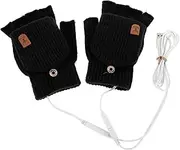 [Kisangel] Fingerless Winter Cycling Gloves Rechargeable Heated Gloves for Men Women Touchscreen Plush Warm Mittens