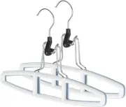 Whitmor Sure-Grip Hanger Collection Set of 2, Chrome & White Blue