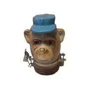 Monkey Chimp Blue Hat Porcelain Airtight Jar Container for Herbs, Tobacco 100ml