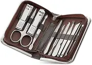 Tool Sets 11-26 Pcs Nail Clippers Manicure Set Stainless Steel Nail Cutter Scissor Home Tool Kit(Brown-11)
