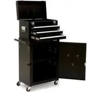 BULLET 3 Drawer Tool Box Cabinet Trolley Storage, with 1-Door Toolbox Garage