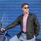 Men's Black Checks Shacket Smart Casual Overshirt Blazer Weekender Safari Jacket