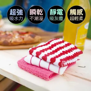 HANDY CROWN 日本製雙面紗窗清潔刷2入+日本SPICE Vari 廚房衛浴專用 抹布 3入