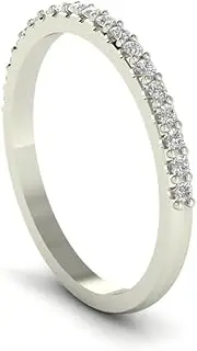 [GNGJewel] Solid 10K White,Yellow Rose Gold Stackable Wedding Band Made Swarovski Zirconia