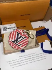 NEW AUTH Louis Vuitton Monogram Crafty Red black Bag Charm keyring M69722 France