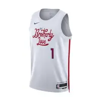 在飛比找momo購物網優惠-【NIKE 耐吉】球衣 NBA 男款 白 紅 費城 76人 