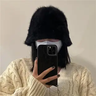 【D.studio】韓版冬季保暖毛毛漁夫帽(帽子 漁夫毛 女裝 飾品 毛帽 N74)