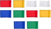 WEIMEI - 10Pcs Durable Nylon Golf Flag Professional Golf Practice Training Putting Green Flag Banner Pennant - Red/Yellow/White/Blue/Green